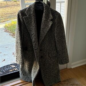 Elegant Black and White Pea Coat